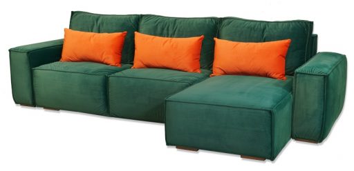 Диван угловой Неаполь с прямой оттоманкой