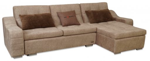 Угловой диван Соня-10 с оттоманкой с подлокотниками