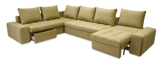 Модульный диван «Дублин» с ящиками и баром