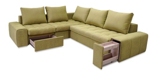 Модульный диван «Дублин» с ящиками и баром