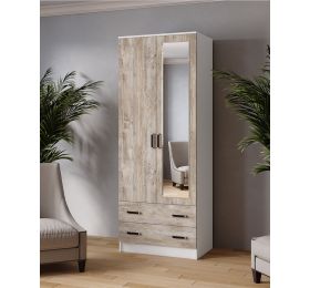 2х-створчатый Шкаф 0,8 «Лагуна» с зеркалом 2х-створчатый Шкаф 0,8 «Лагуна» с зеркалом